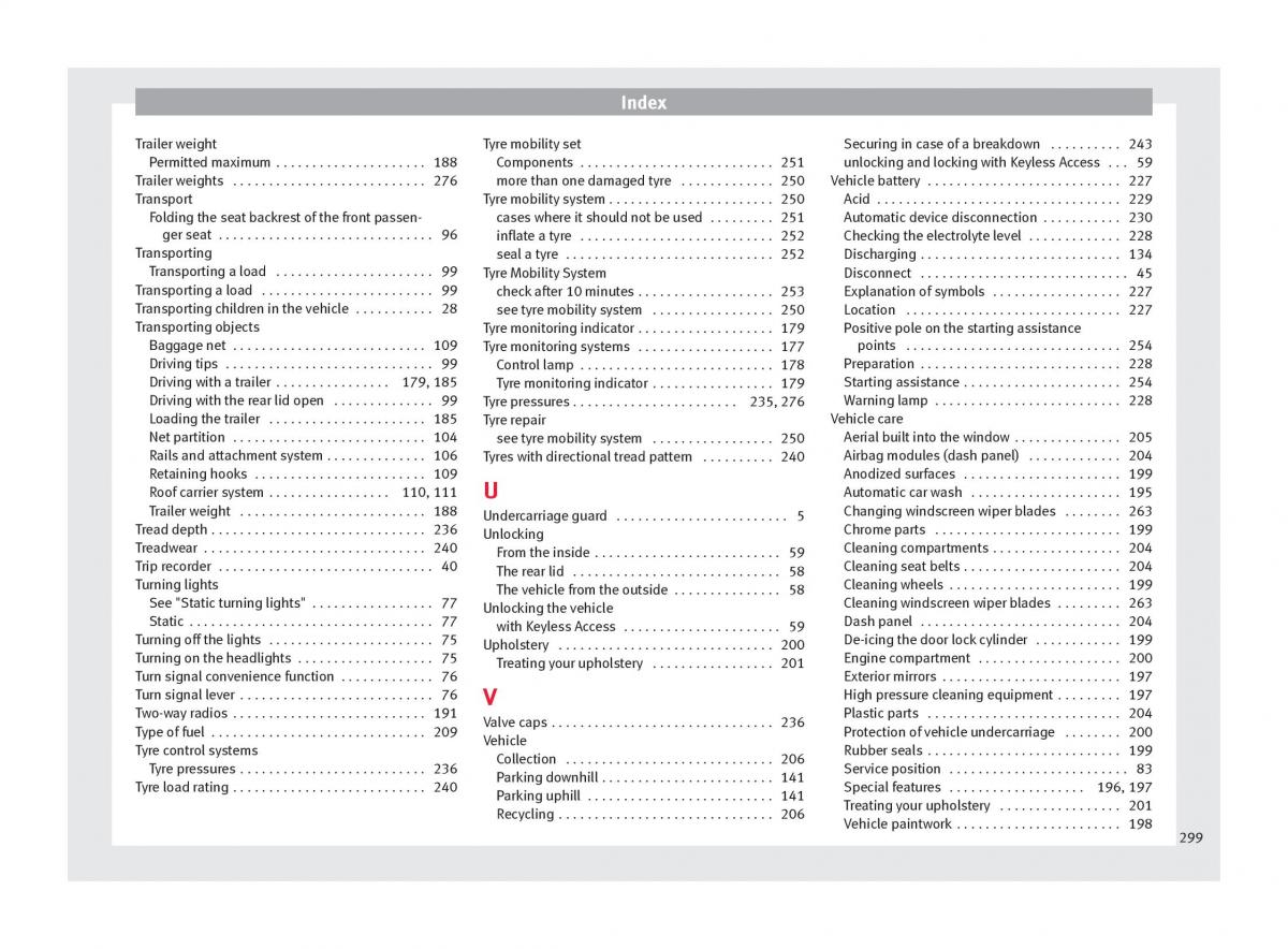 Seat Alhambra II 2 owners manual / page 301