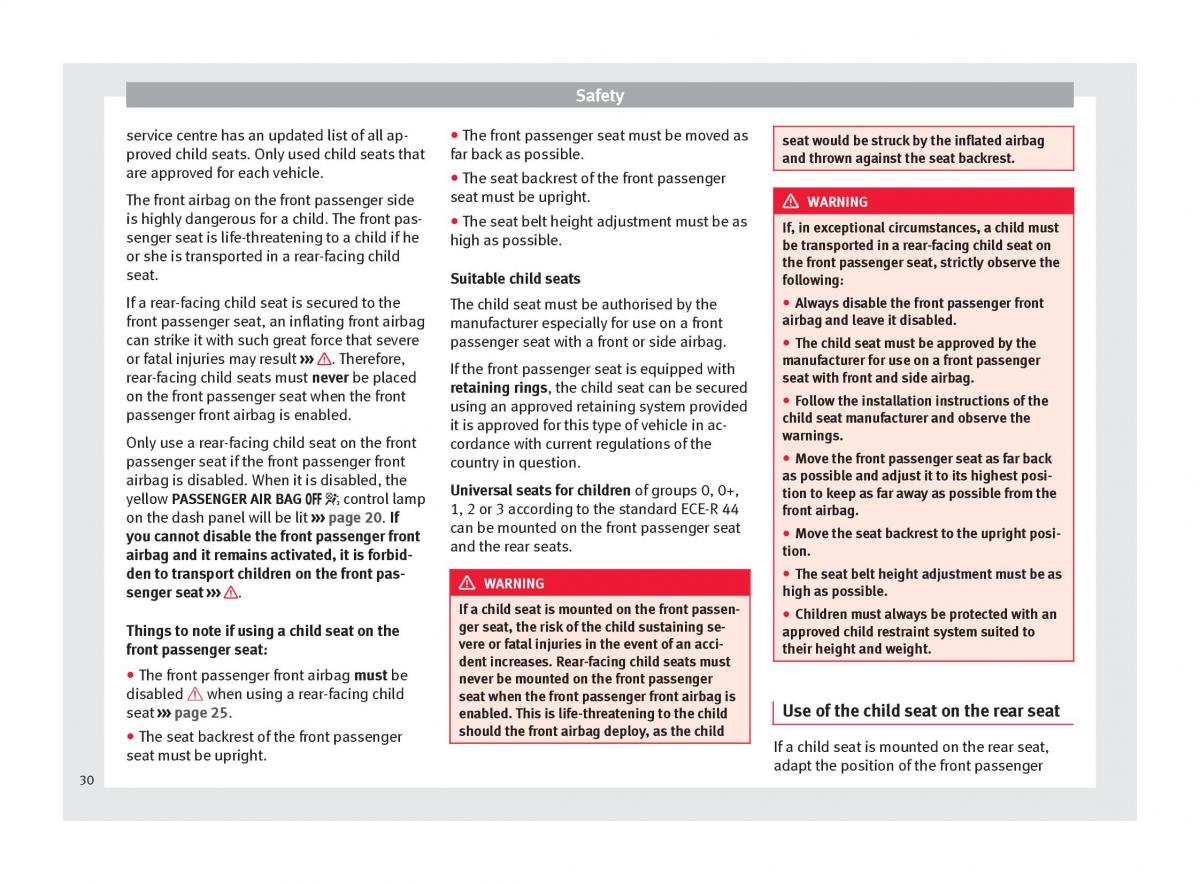 Seat Alhambra II 2 owners manual / page 32