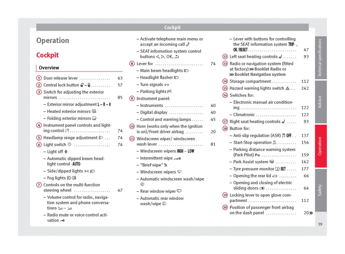 Seat Alhambra II 2 owners manual / page 41