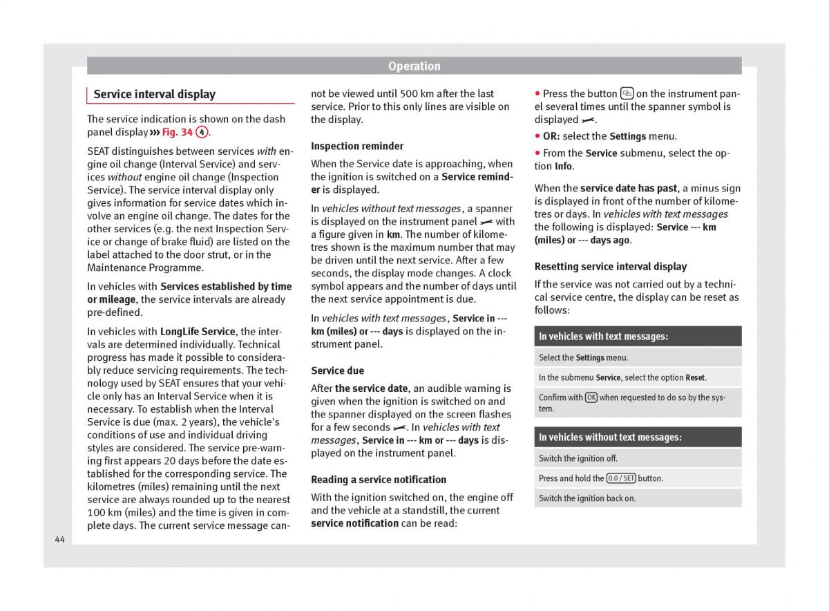 Seat Alhambra II 2 owners manual / page 46