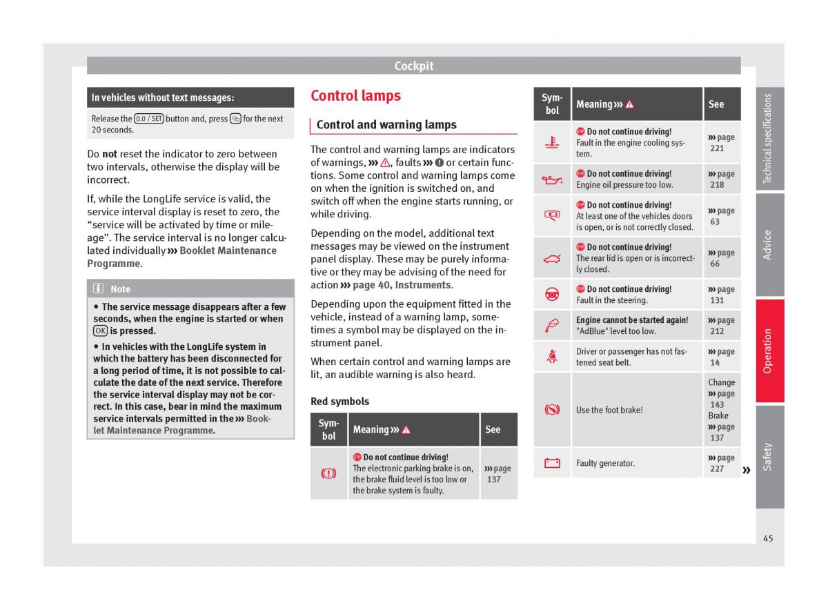 Seat Alhambra II 2 owners manual / page 47