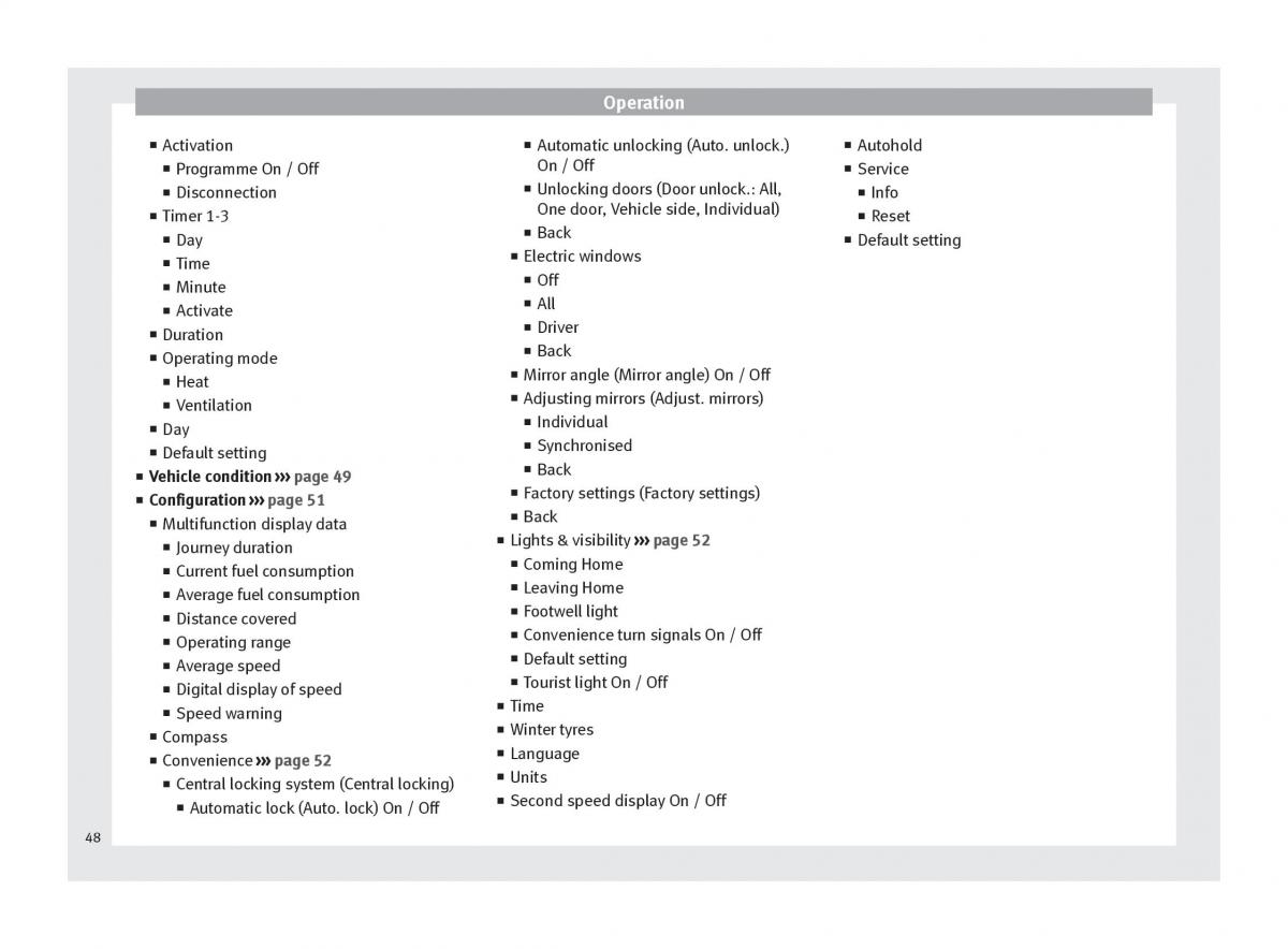 Seat Alhambra II 2 owners manual / page 50