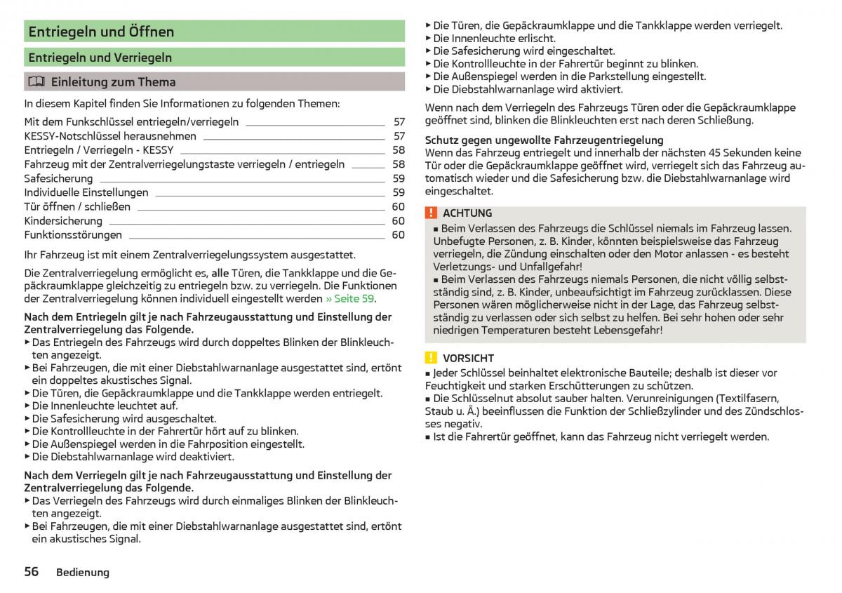 Skoda Superb III 3 Handbuch / page 58