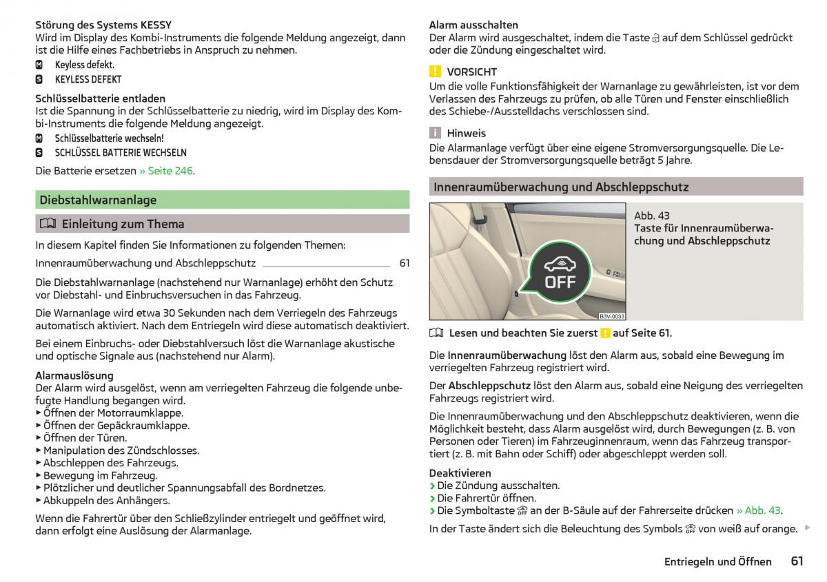 Skoda Superb III 3 Handbuch / page 63