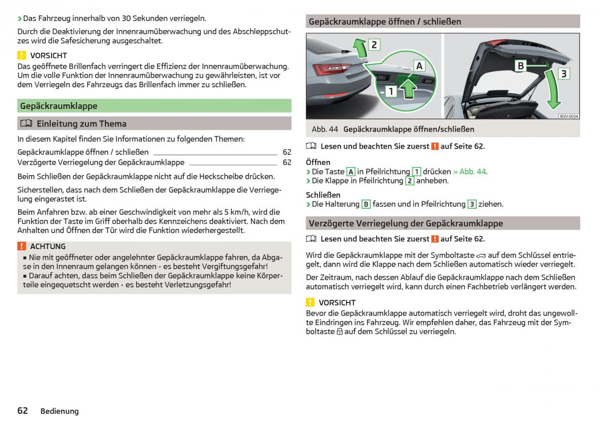 Skoda Superb III 3 Handbuch / page 64