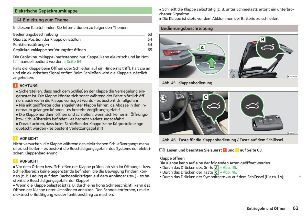 Skoda Superb III 3 Handbuch / page 65