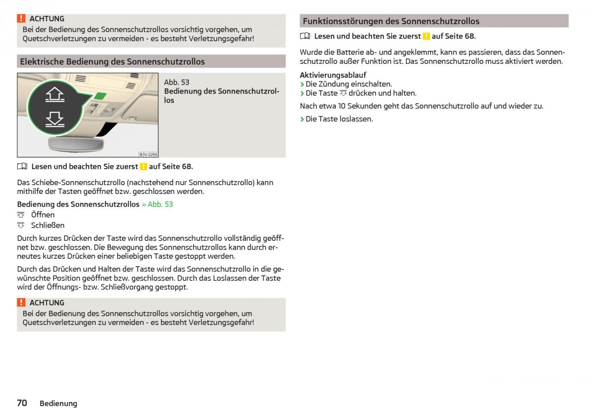 Skoda Superb III 3 Handbuch / page 72