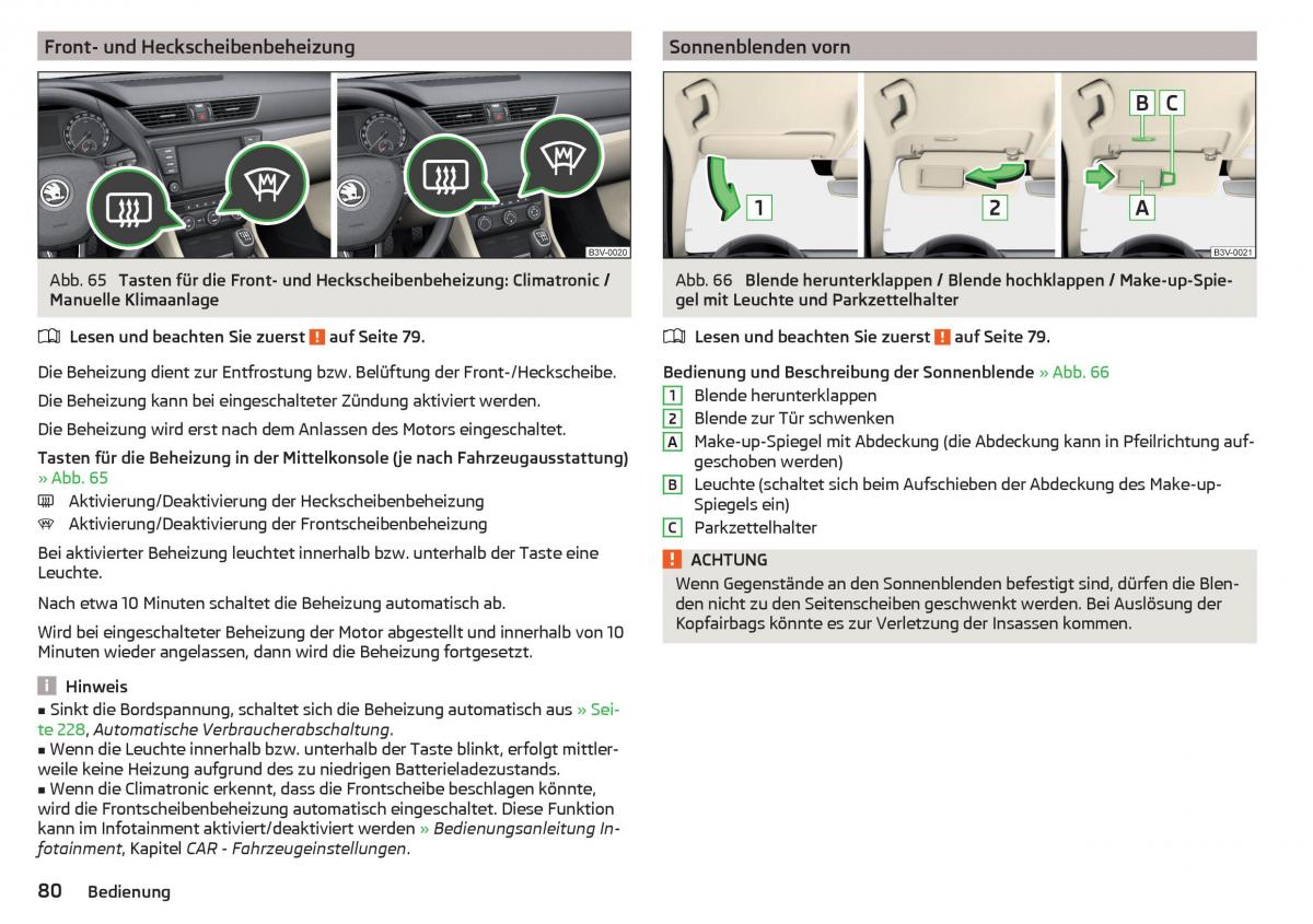 Skoda Superb III 3 Handbuch / page 82