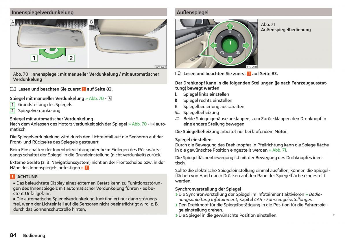 Skoda Superb III 3 Handbuch / page 86