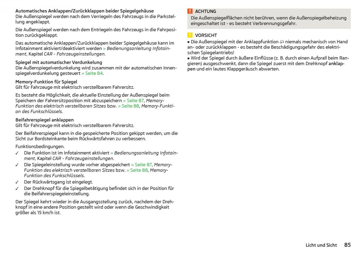 Skoda Superb III 3 Handbuch / page 87