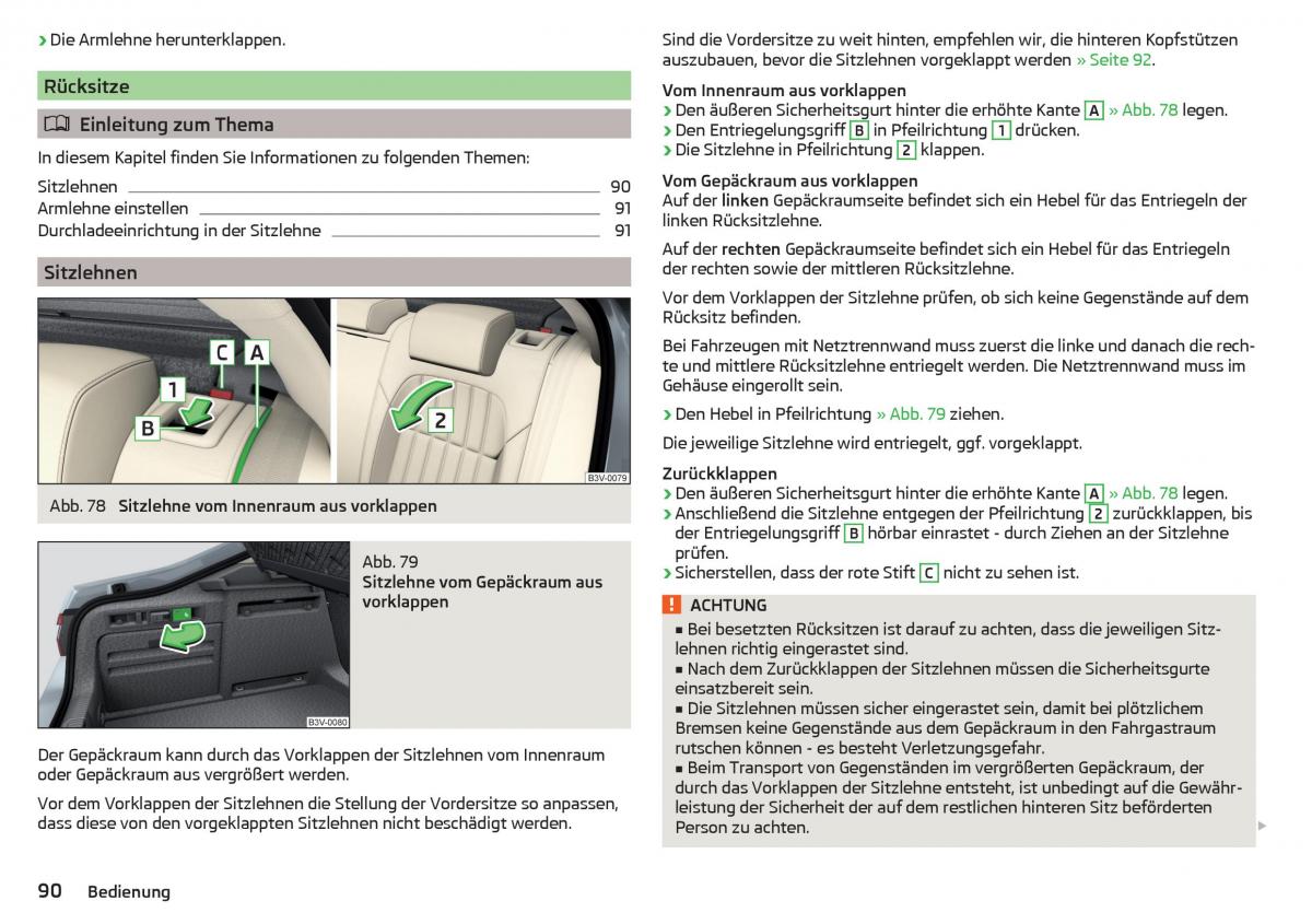 Skoda Superb III 3 Handbuch / page 92