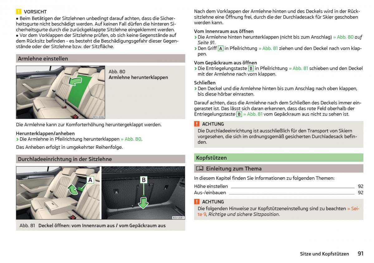 Skoda Superb III 3 Handbuch / page 93