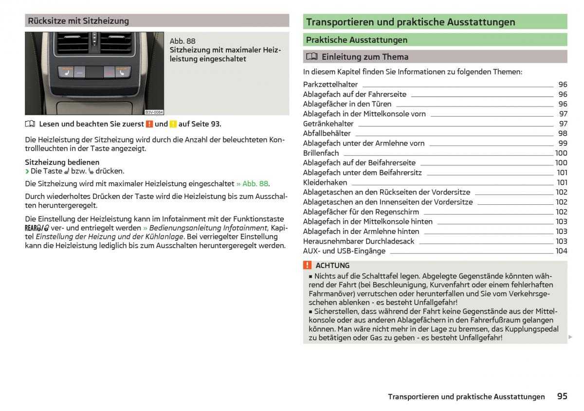 Skoda Superb III 3 Handbuch / page 97