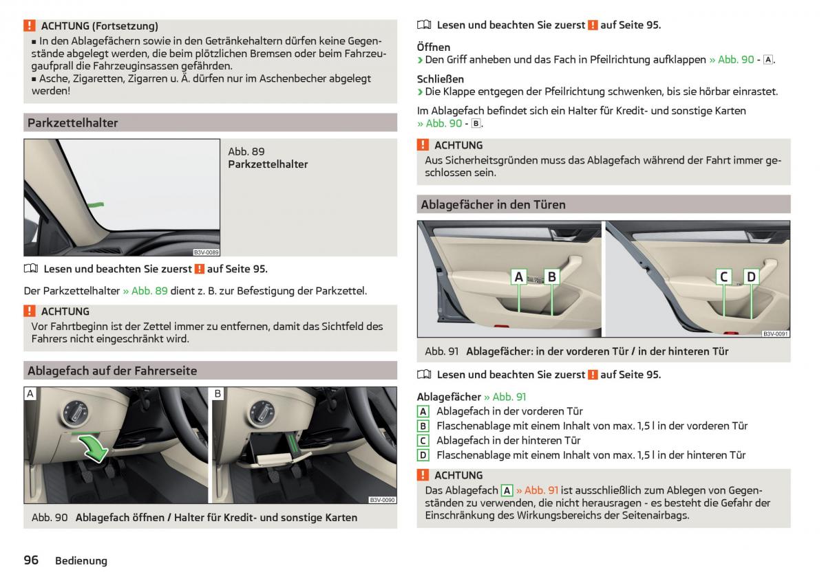 Skoda Superb III 3 Handbuch / page 98