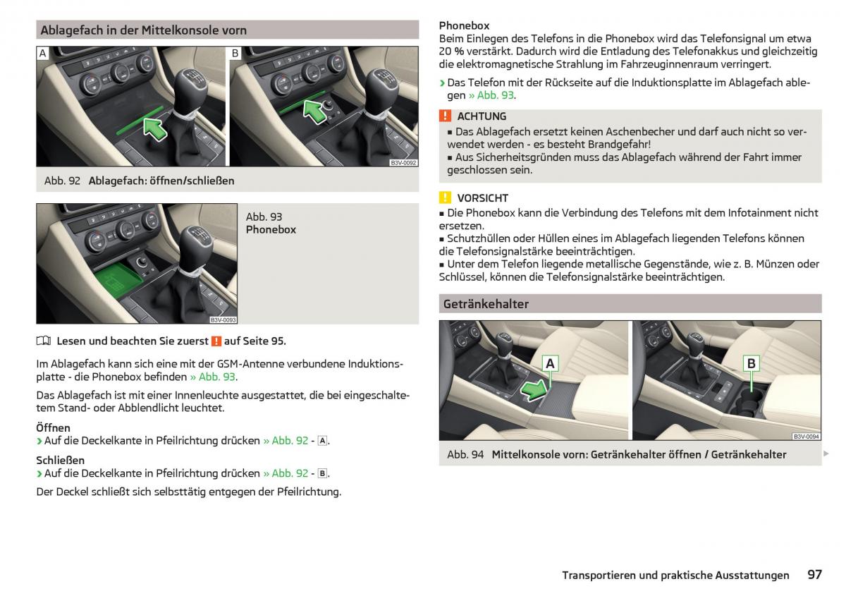 Skoda Superb III 3 Handbuch / page 99