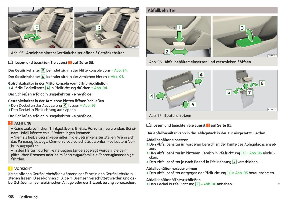 Skoda Superb III 3 Handbuch / page 100