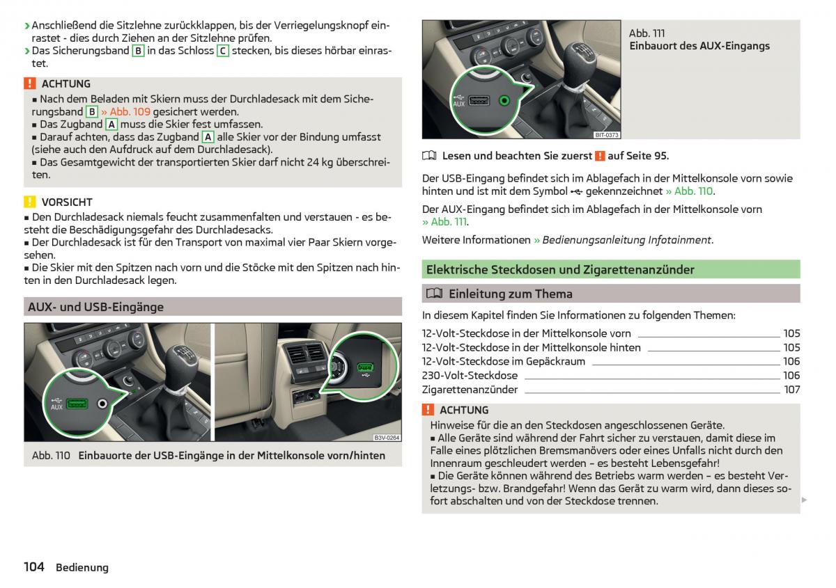 Skoda Superb III 3 Handbuch / page 106