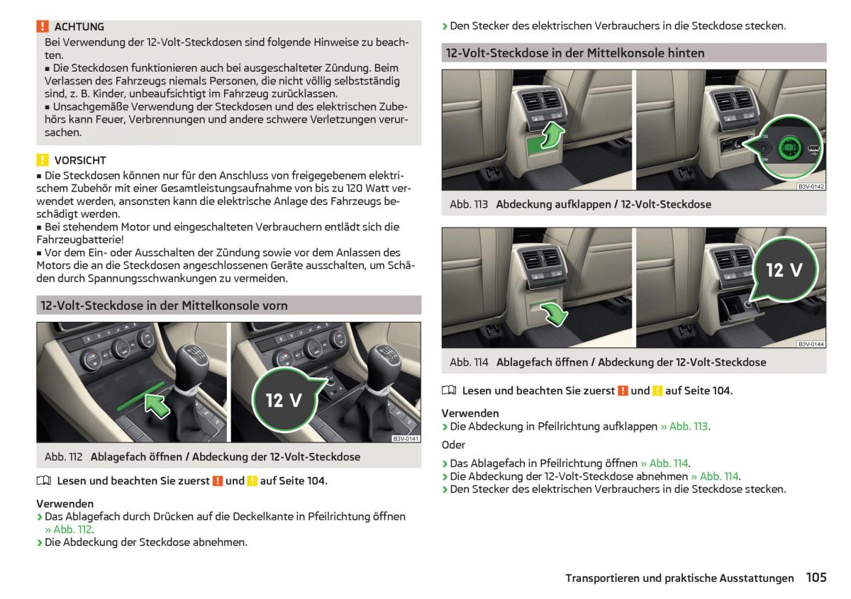 Skoda Superb III 3 Handbuch / page 107