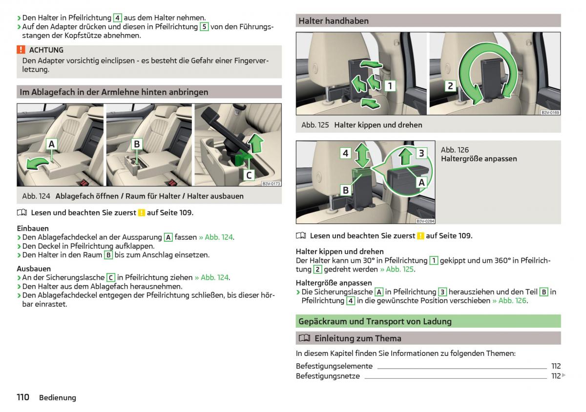 Skoda Superb III 3 Handbuch / page 112