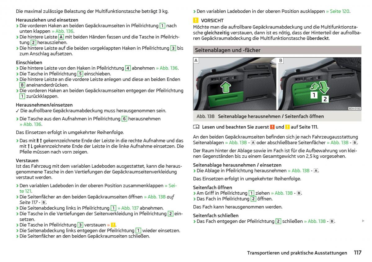 Skoda Superb III 3 Handbuch / page 119