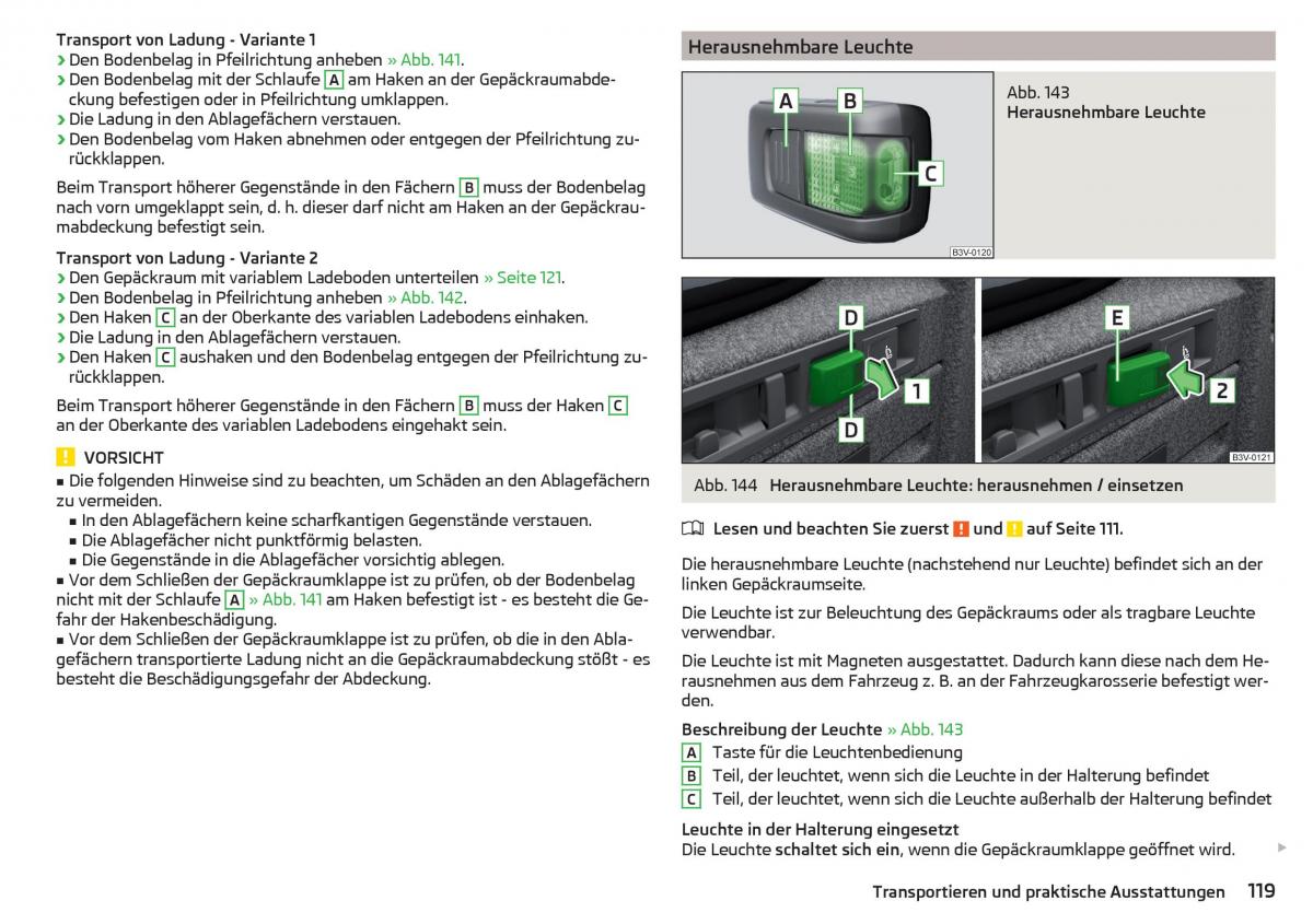 Skoda Superb III 3 Handbuch / page 121