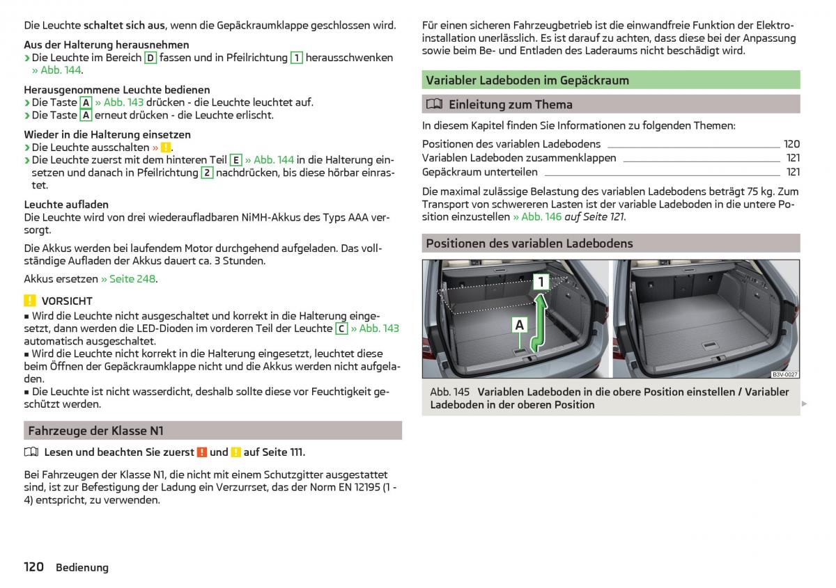 Skoda Superb III 3 Handbuch / page 122