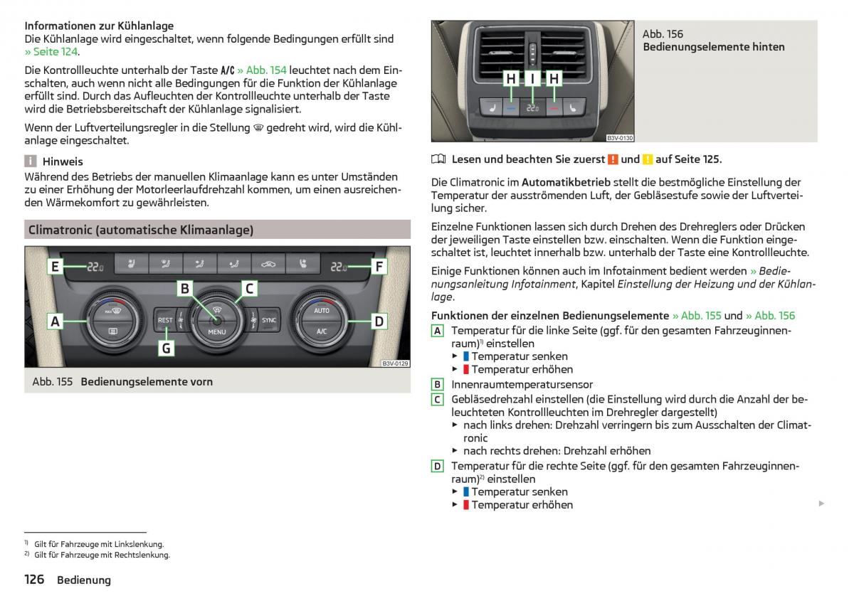 Skoda Superb III 3 Handbuch / page 128