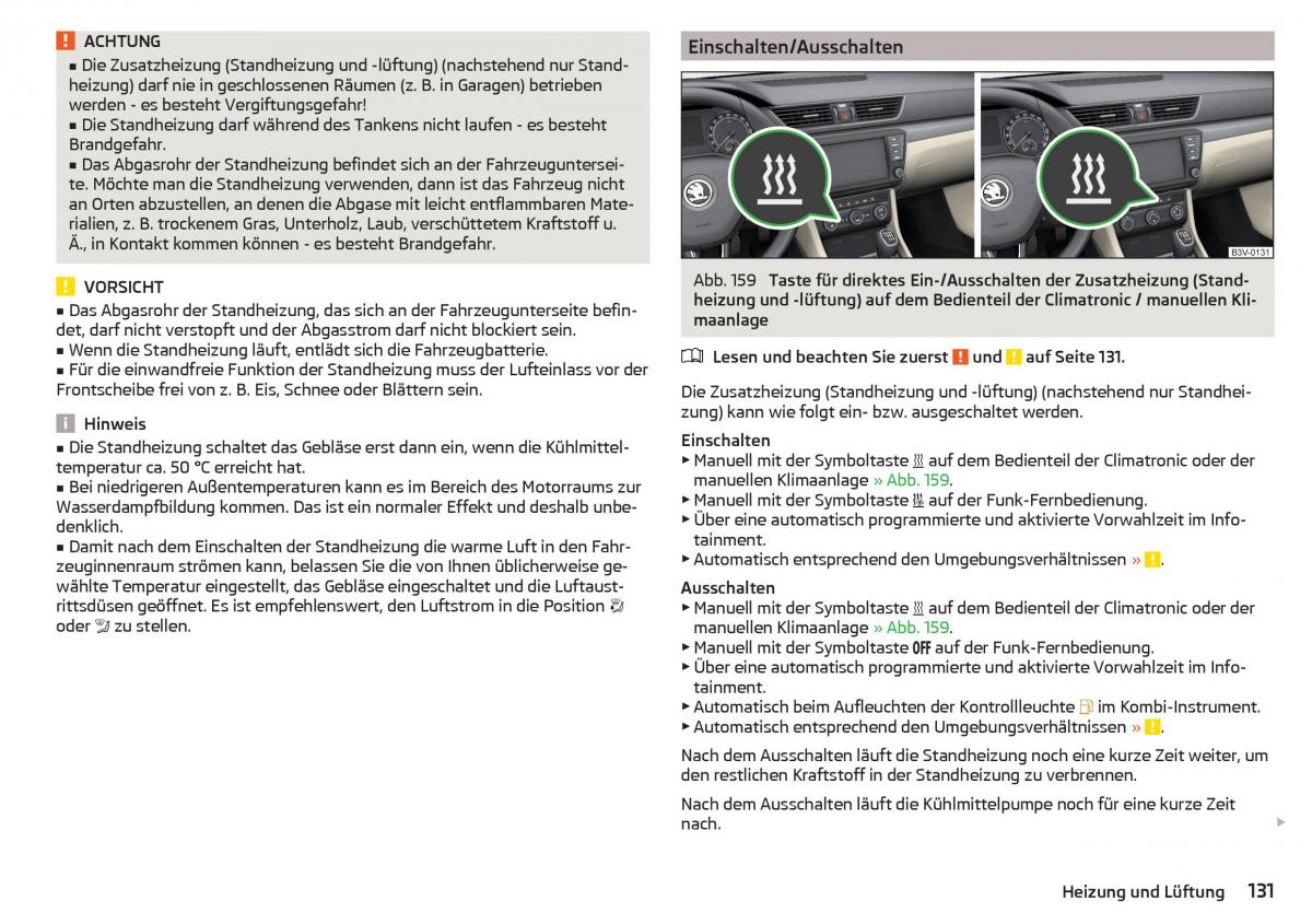 Skoda Superb III 3 Handbuch / page 133