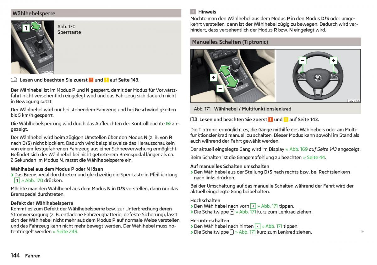 Skoda Superb III 3 Handbuch / page 146