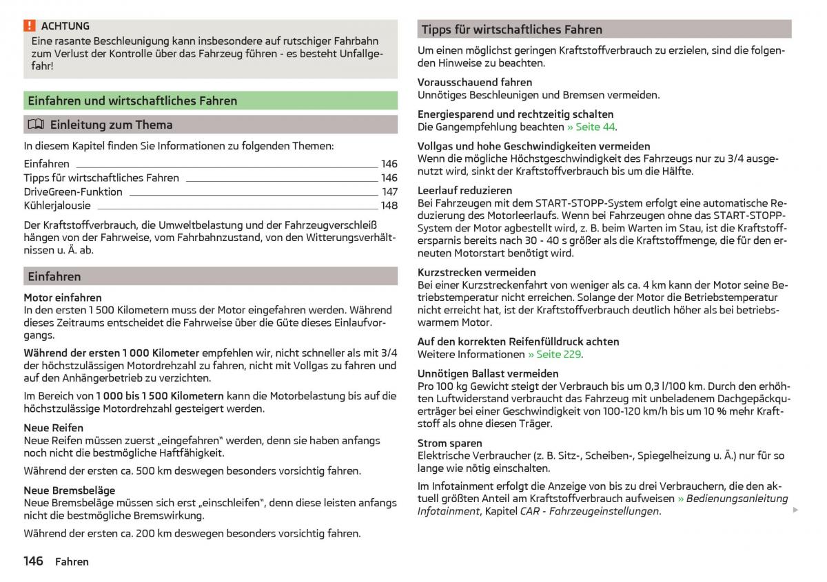 Skoda Superb III 3 Handbuch / page 148