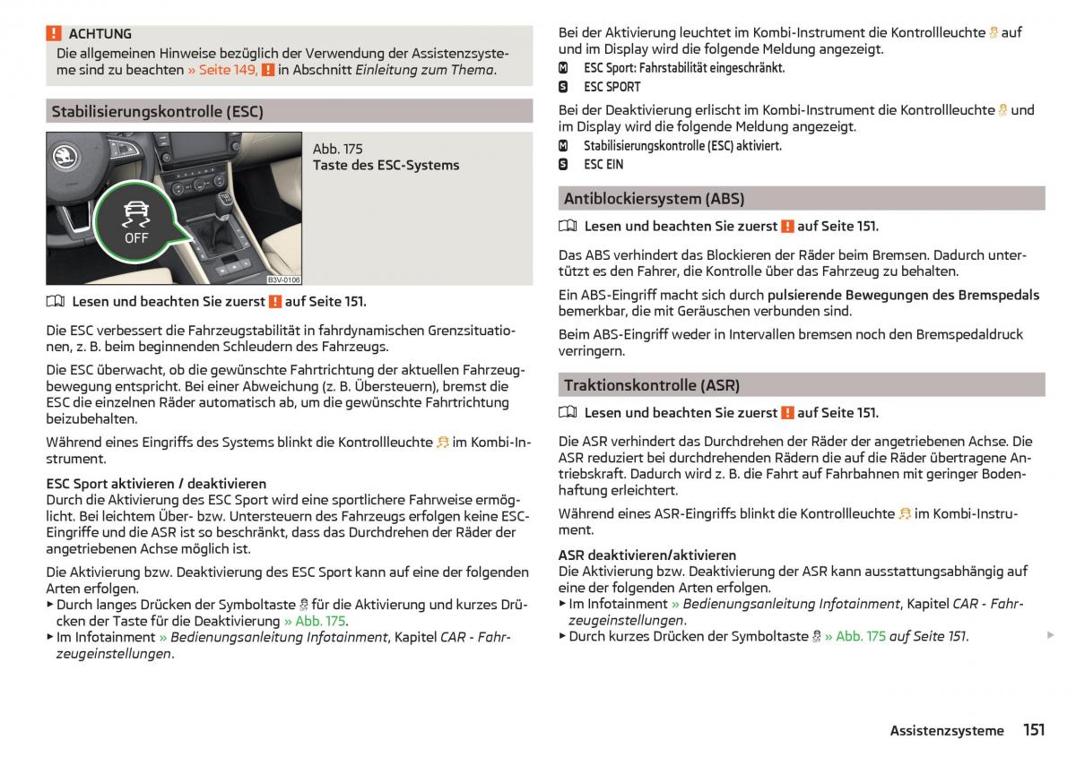 Skoda Superb III 3 Handbuch / page 153