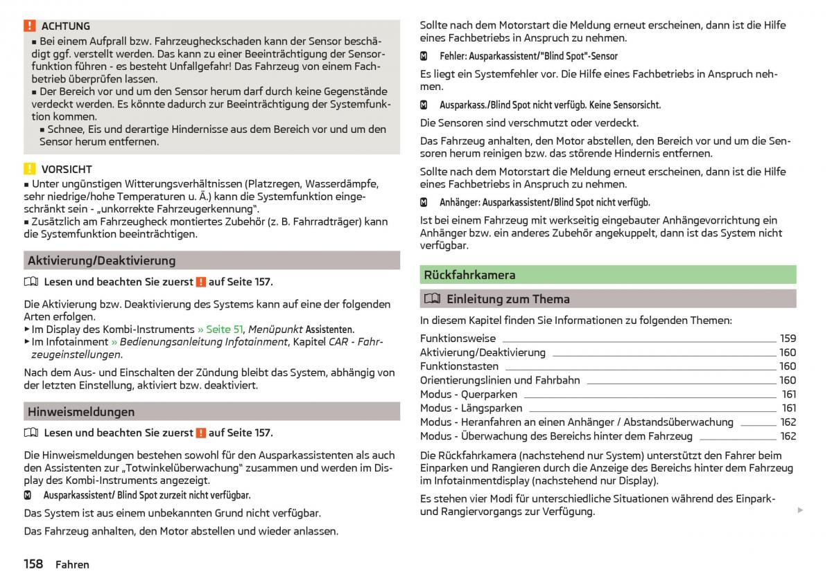 Skoda Superb III 3 Handbuch / page 160