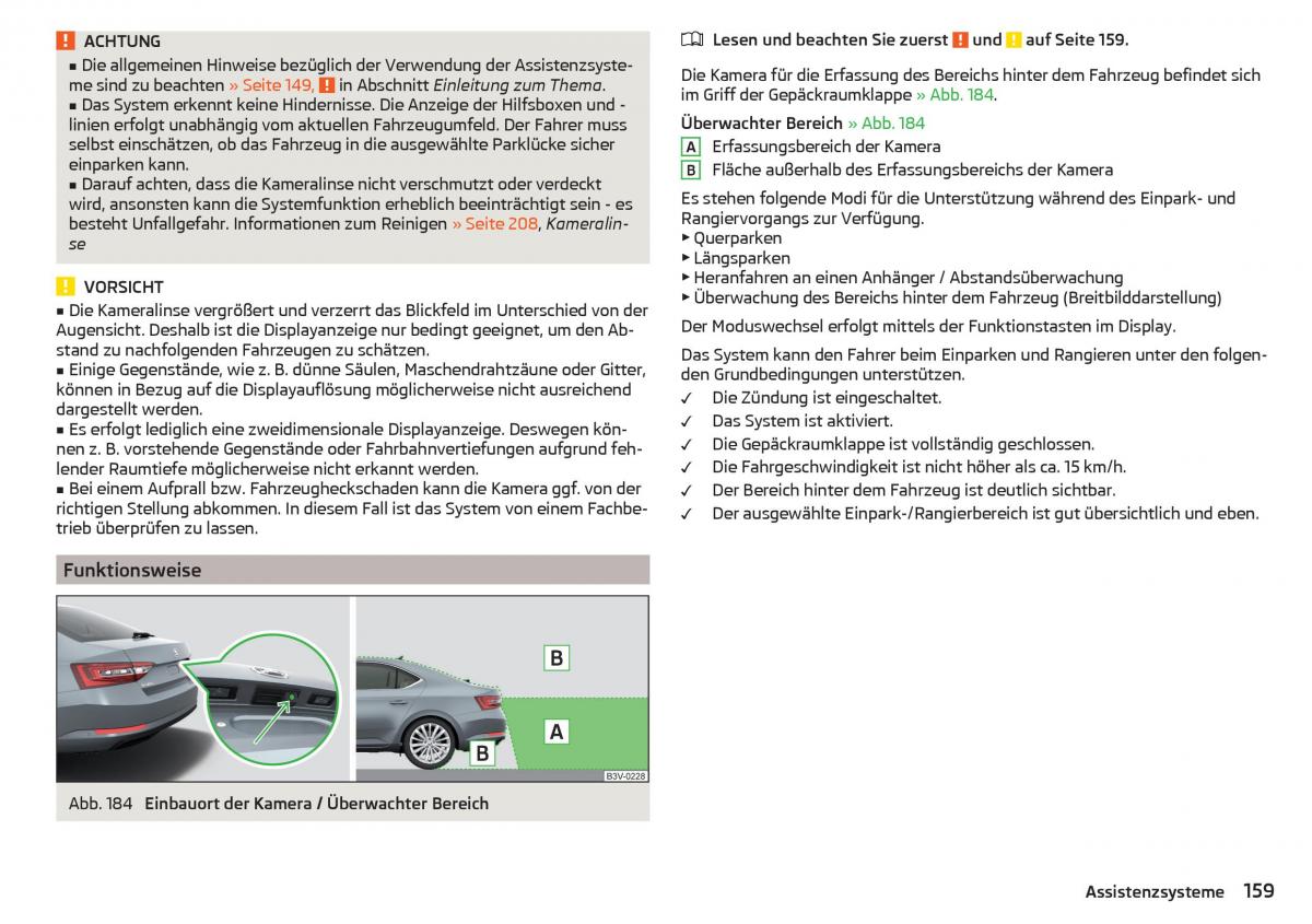 Skoda Superb III 3 Handbuch / page 161