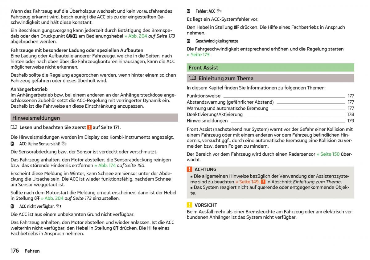 Skoda Superb III 3 Handbuch / page 178