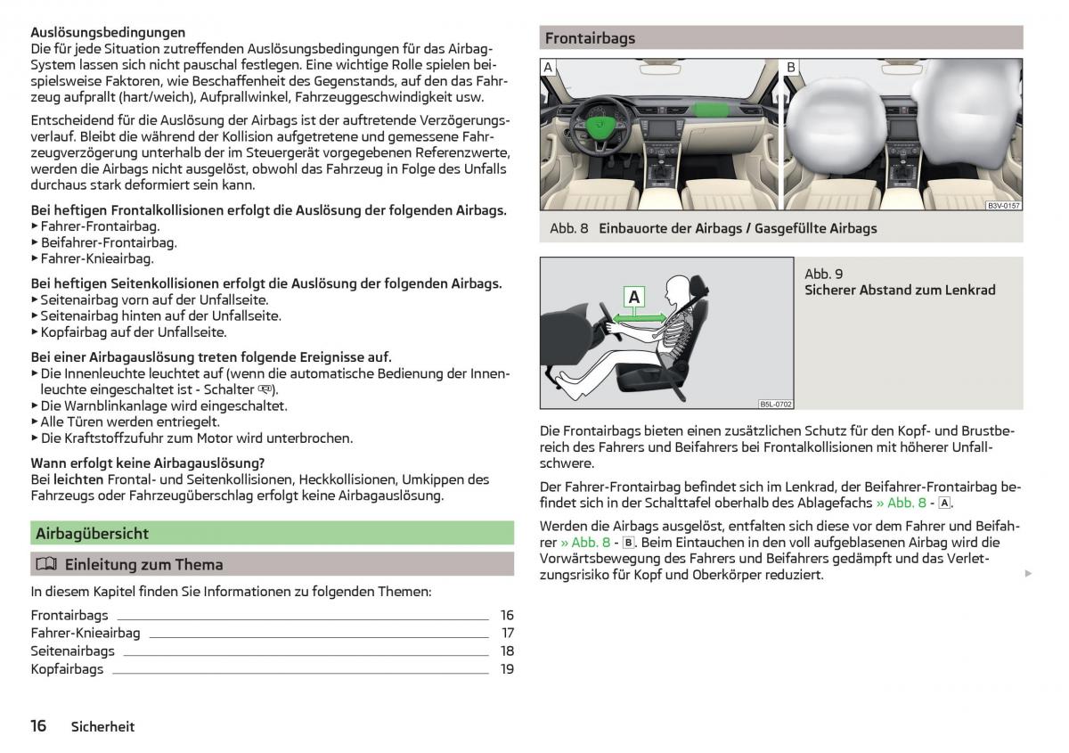 Skoda Superb III 3 Handbuch / page 18