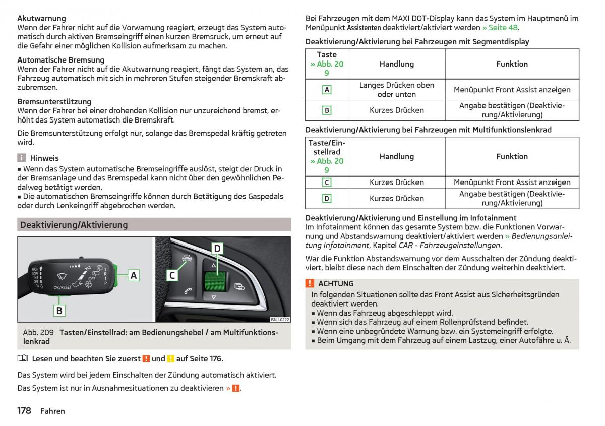 Skoda Superb III 3 Handbuch / page 180