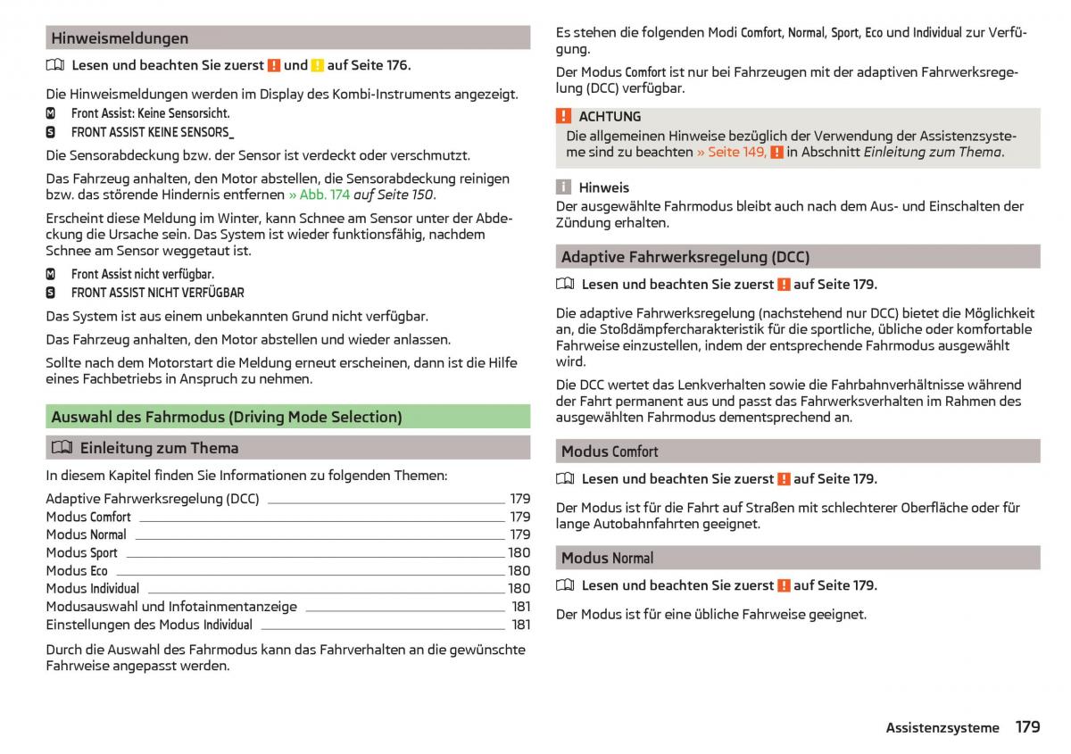 Skoda Superb III 3 Handbuch / page 181