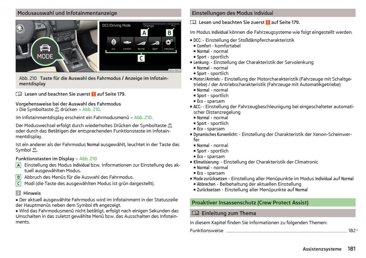 Skoda Superb III 3 Handbuch / page 183