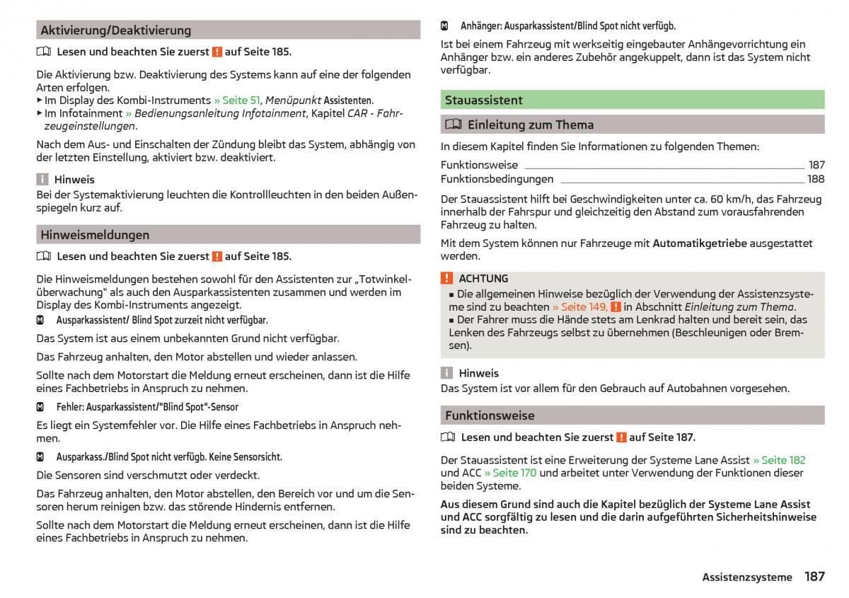 Skoda Superb III 3 Handbuch / page 189