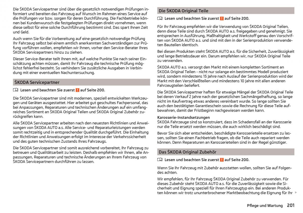 Skoda Superb III 3 Handbuch / page 203