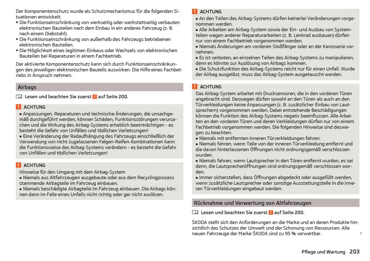 Skoda Superb III 3 Handbuch / page 205