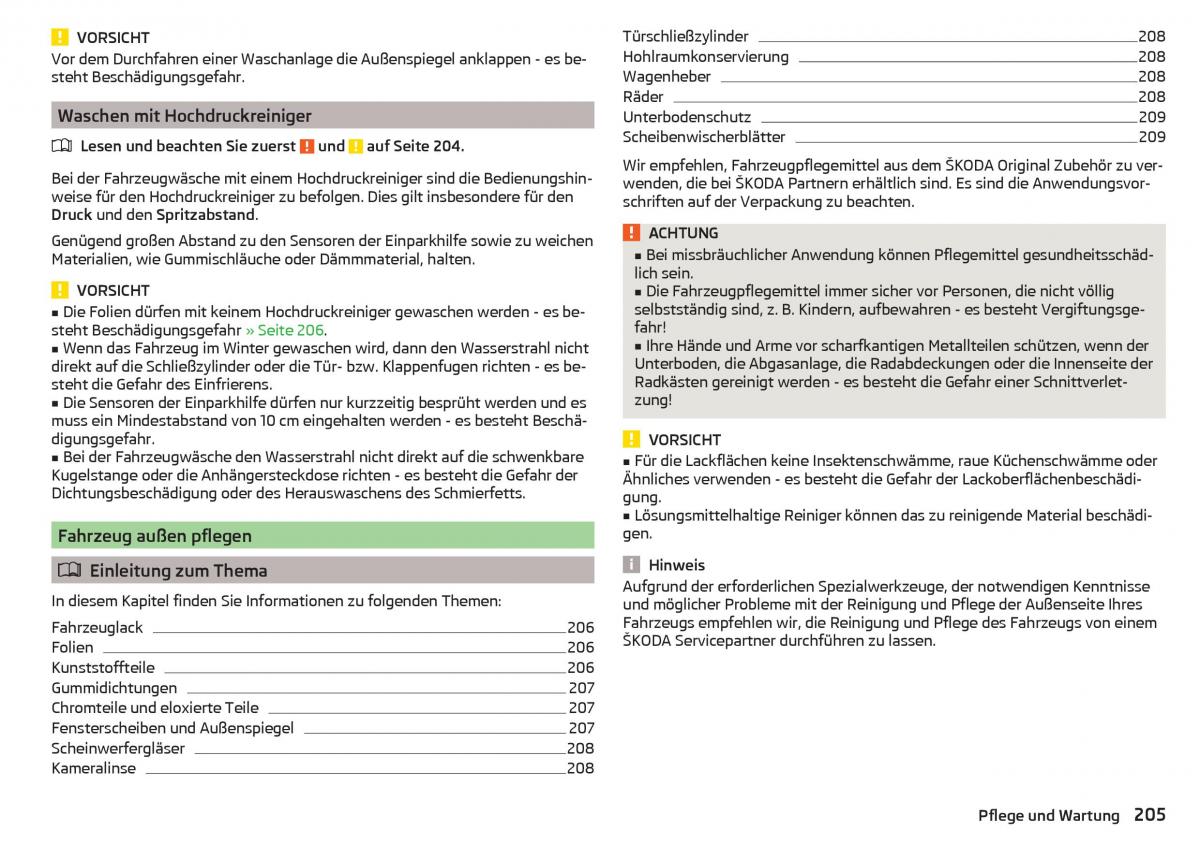 Skoda Superb III 3 Handbuch / page 207