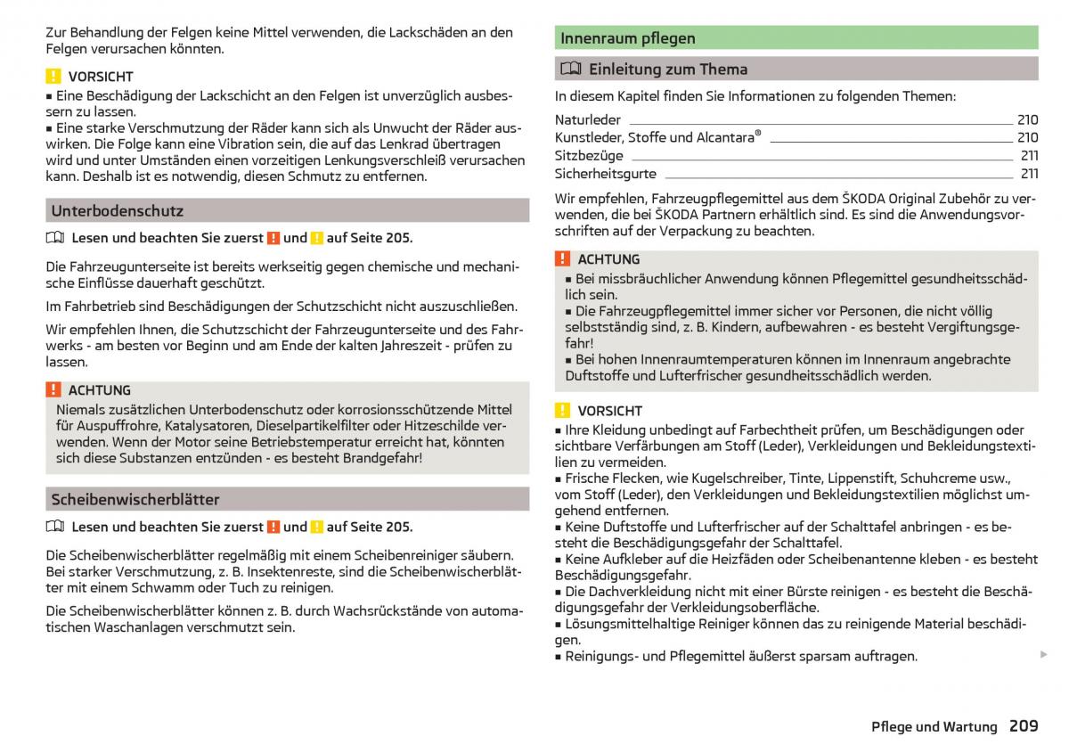 Skoda Superb III 3 Handbuch / page 211