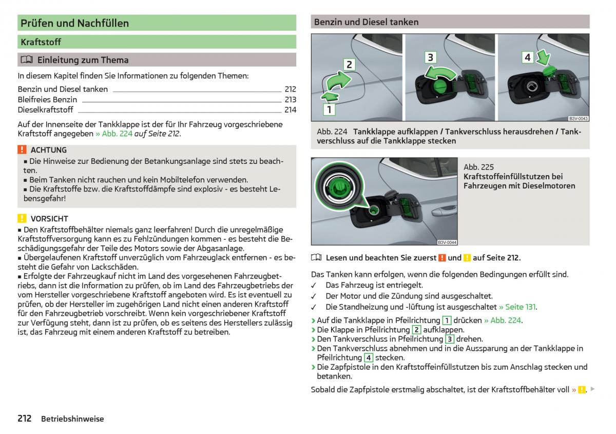 Skoda Superb III 3 Handbuch / page 214