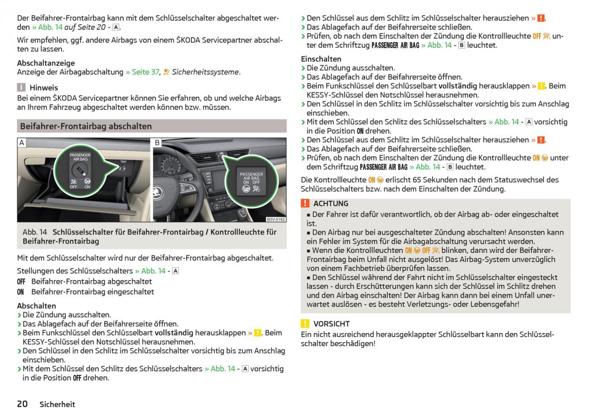 Skoda Superb III 3 Handbuch / page 22