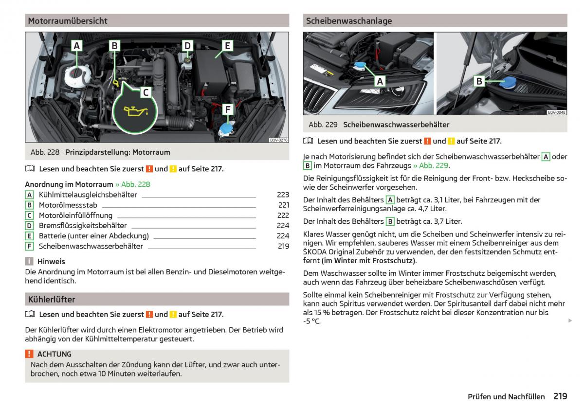 Skoda Superb III 3 Handbuch / page 221