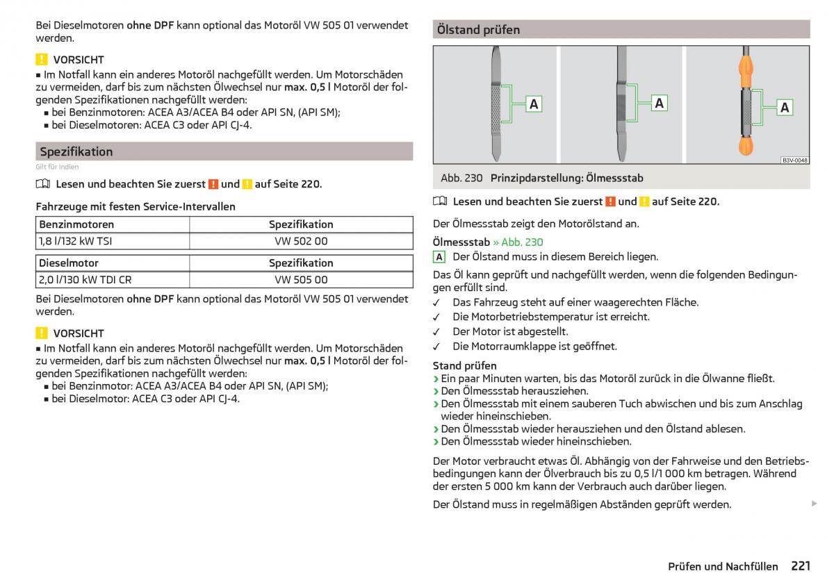 Skoda Superb III 3 Handbuch / page 223