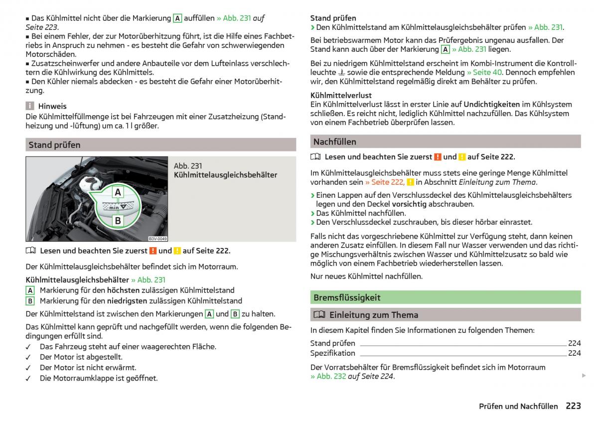 Skoda Superb III 3 Handbuch / page 225