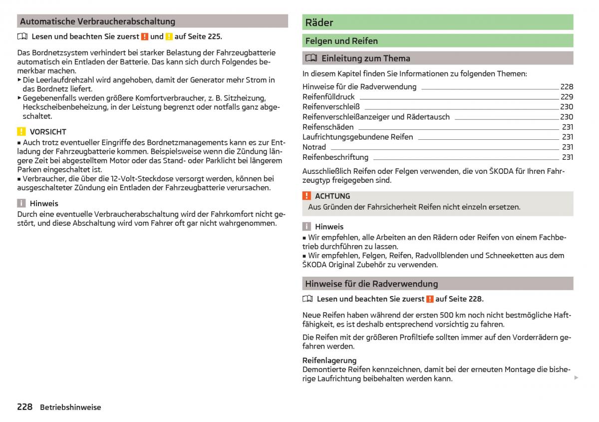 Skoda Superb III 3 Handbuch / page 230