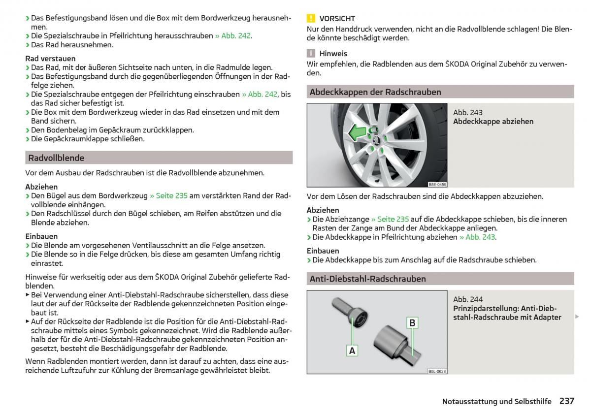 Skoda Superb III 3 Handbuch / page 239